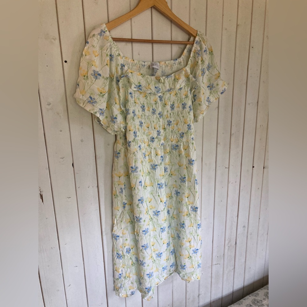 Place Blue and Yellow Ruffled Smocked Maxi Sundress